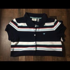 Navy Blue Striped Polo